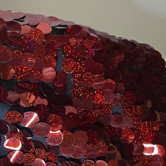 Vintage Express Black Side Zip Skirt with Red Sequins on Front Size 3/4 - Picture 3 of 10